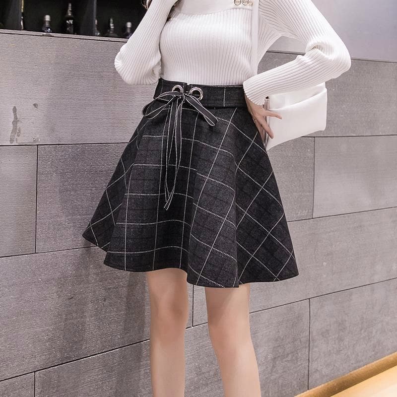 リボン飾り制服スカート