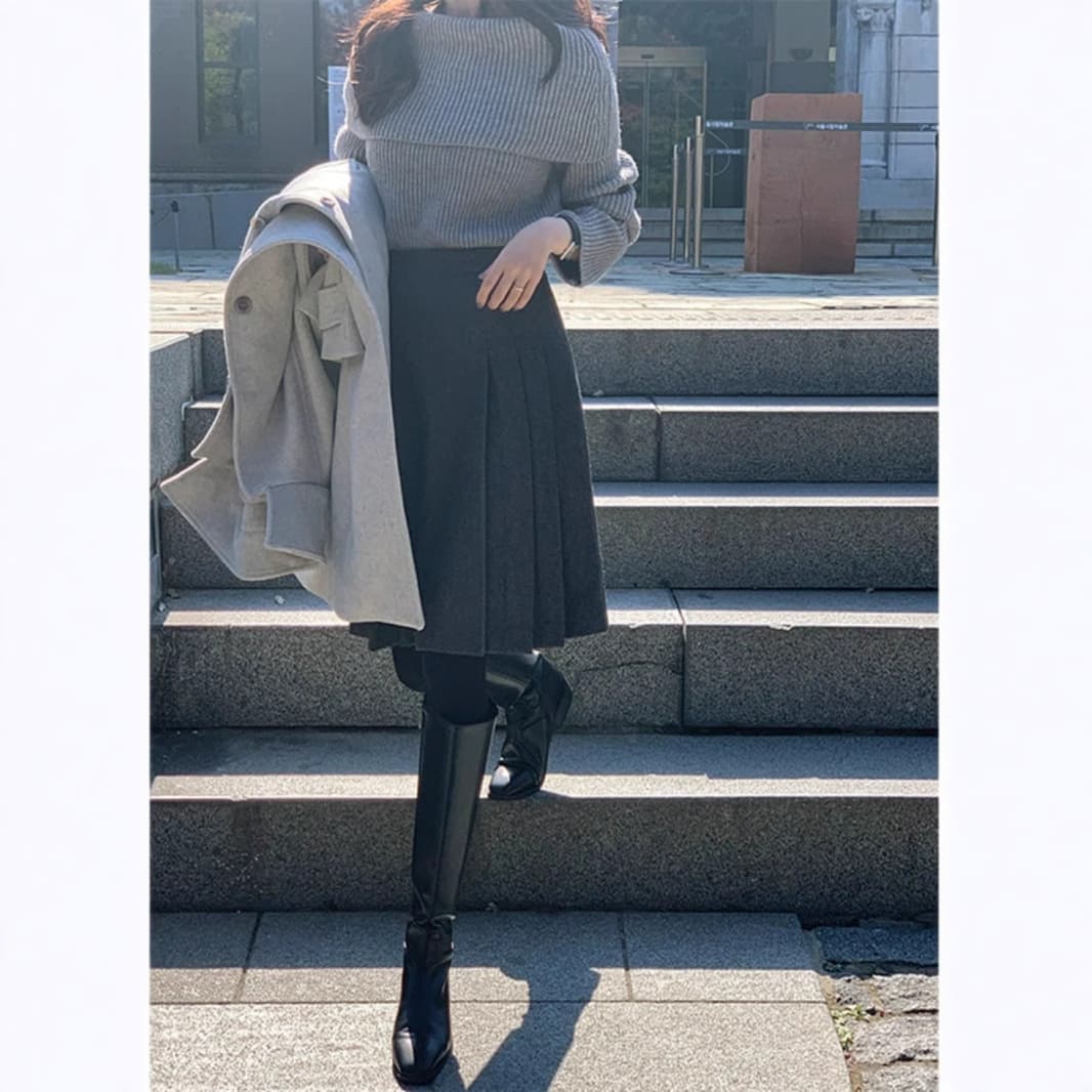 シンプル巻き制服スカート