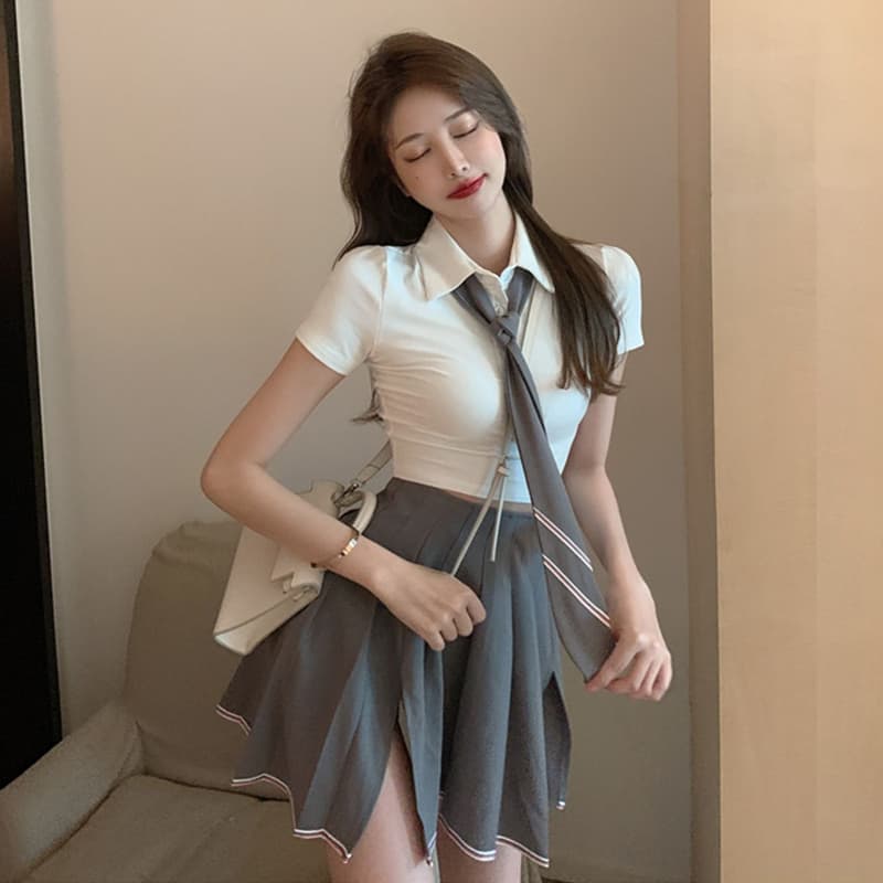 制服スカート プリーツ制服巻きスカート