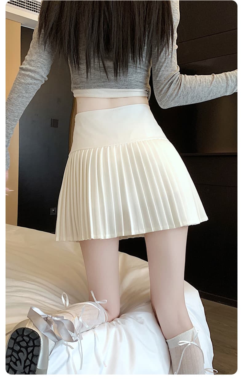 制服スカート ハイウエストプリーツミニスカート