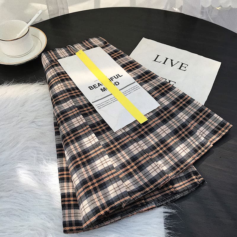 制服スカート 上品チェック柄プリーツスカート