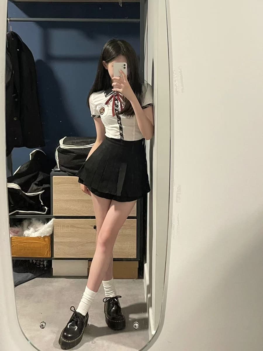 制服スカート 制服スカート クラシック風リボン付きセーラー制服