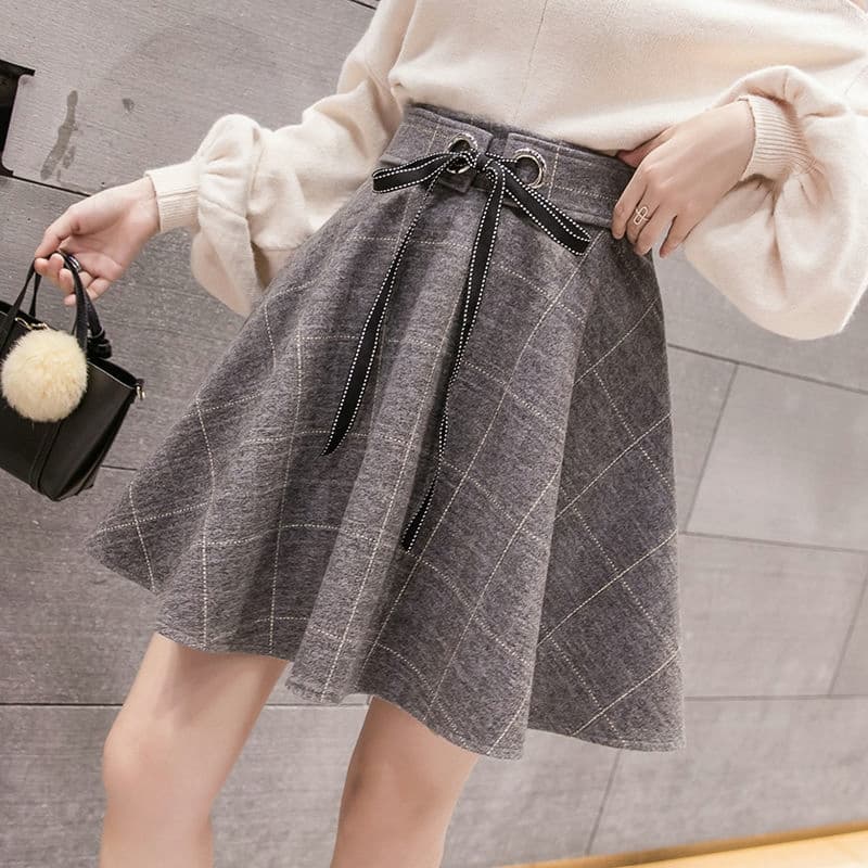 リボン飾り制服スカート