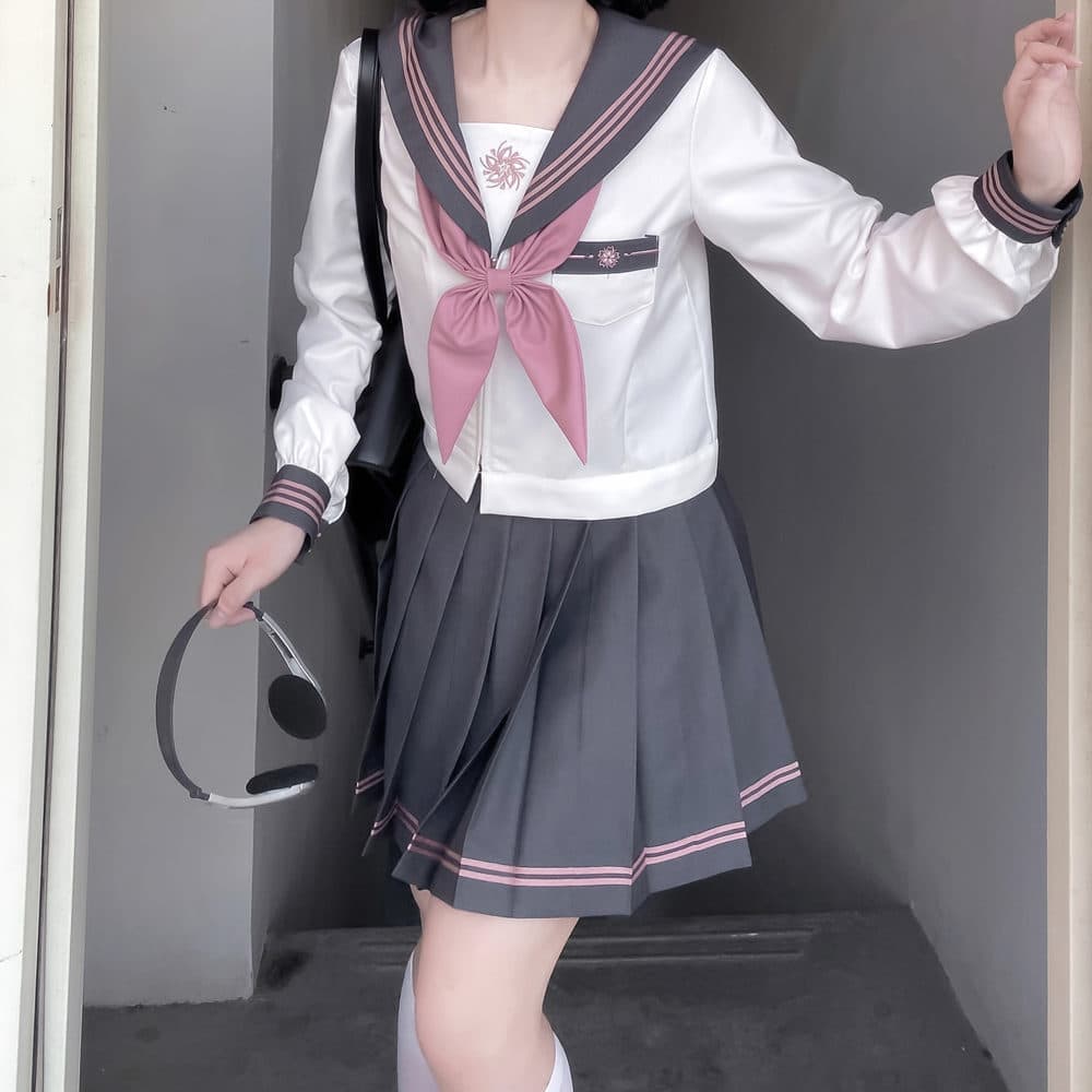 制服スカート 制服スカート リボン付きプリーツセーラー制服