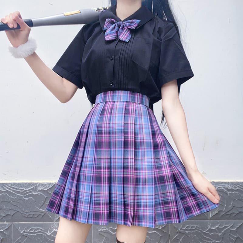 プリーツ入り制服スカート チェック柄