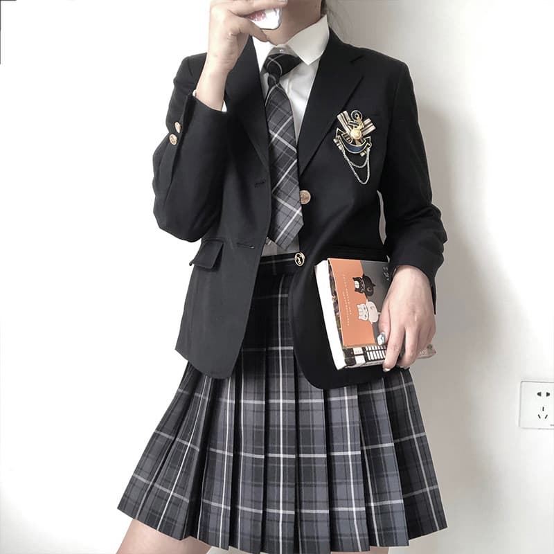 制服スカート 学生風チェックプリーツスカート